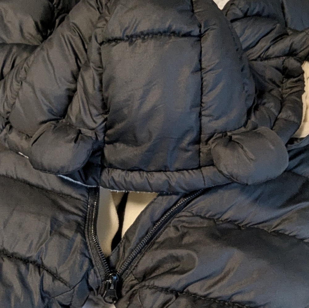 Unisex Black Puffer Snowsuit